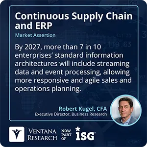 By 2027, more than 7 in 10 enterprises’ standard information architectures will include streaming data and event processing, allowing more responsive and agile sales and operations planning. 