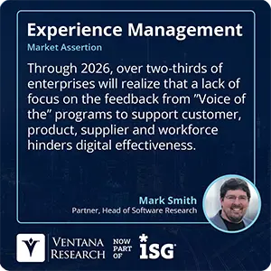 Through 2026, over two-thirds of enterprises will realize that a lack of focus on the feedback from ”Voice of the” programs to support customer, product, supplier and workforce hinders digital effectiveness.